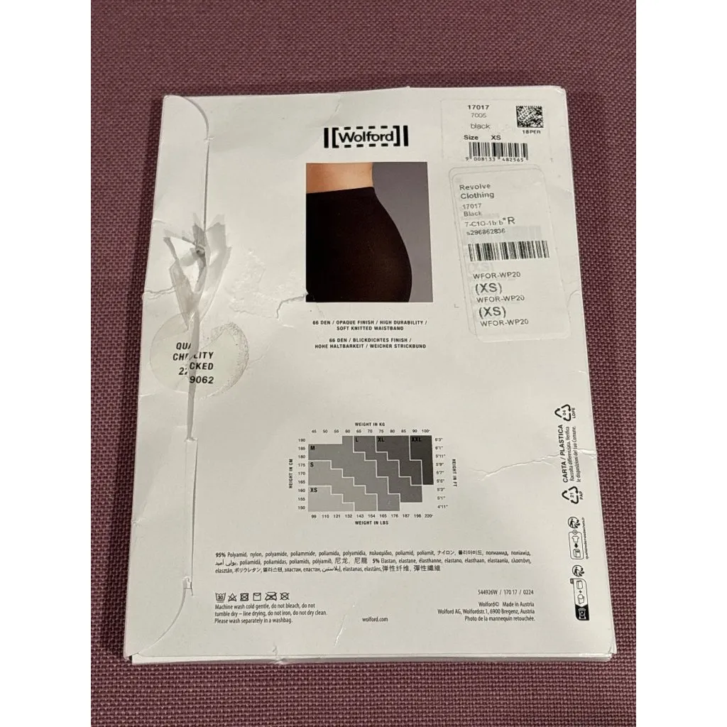 Wolford Velvet 66 Leggings in Black XSmall New Womens Tights Nylons Pantyhose Size XS - Image 7