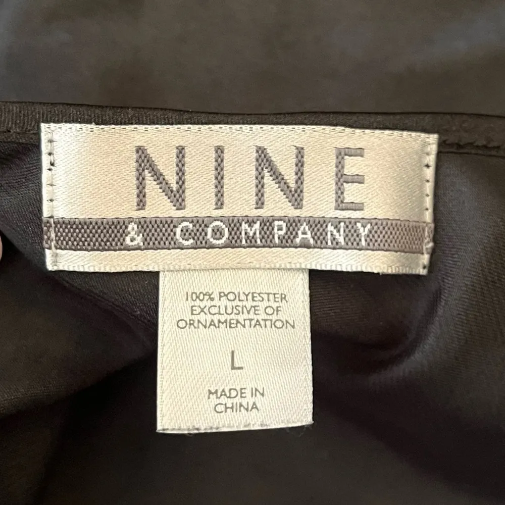 Nine & Co. Black Satin Nightgown Slip Dress Nightie L Large - Image 5