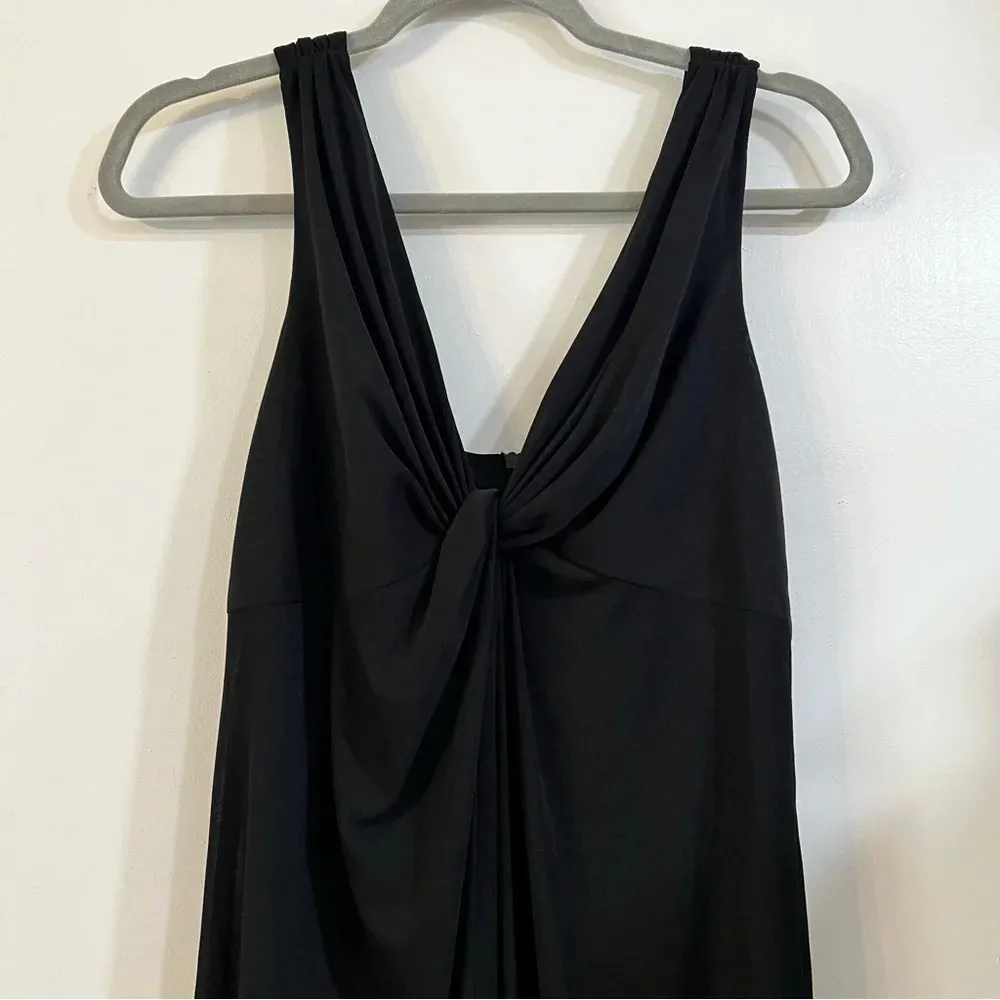 David Meister Sleeveless Front Knot Twist Dress Black Sheer Lined Work Cocktail - Image 3