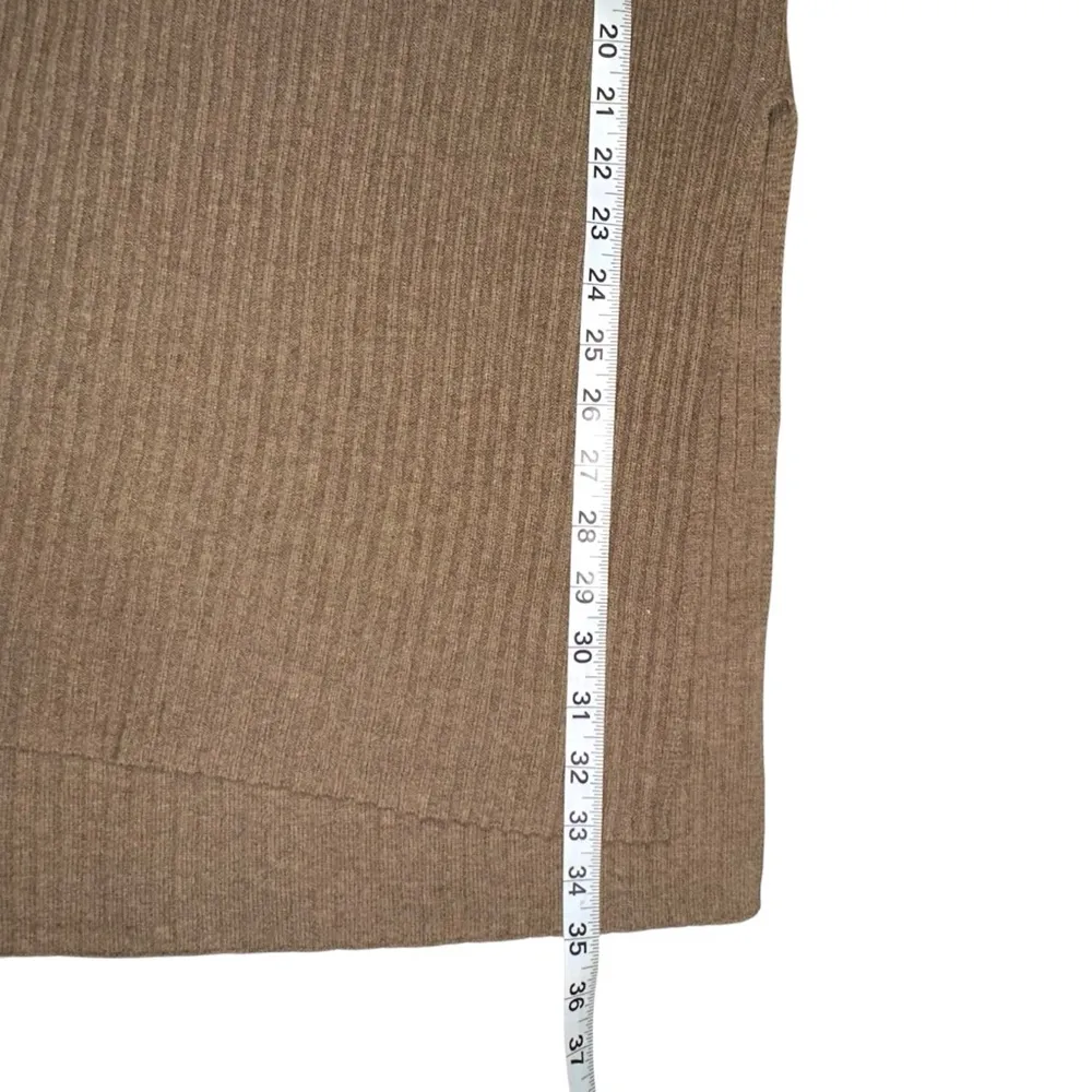 NEW Alex Mill Extra Fine Merino Wool Cotton Blend Ribbed Tunic Sweater Jumper M Brown Size M - Image 9