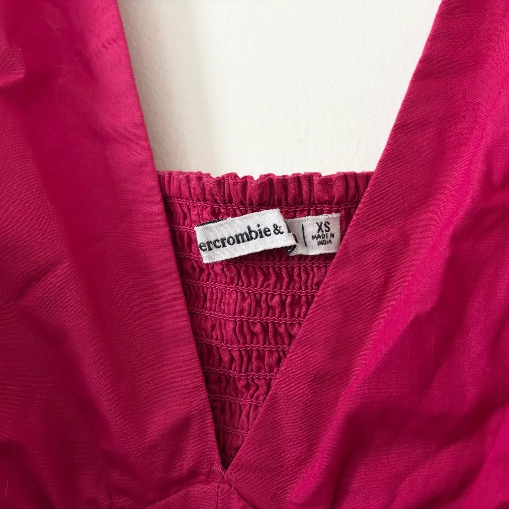 Abercrombie & Fitch Puff Sleeve Corset Midi Dress - Image 3