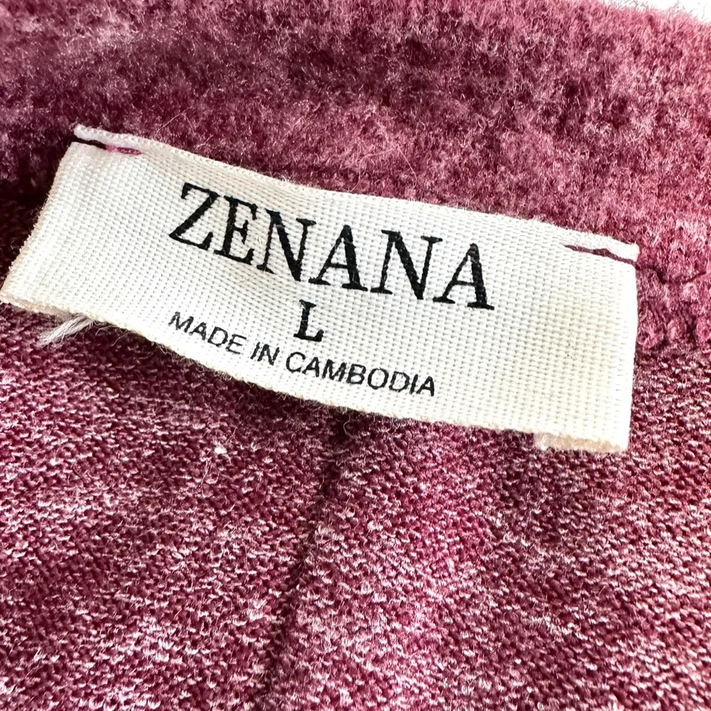 Zenana Burgundy Pullover Top Sweater L Stretchy Drop Shoulder Soft Long Sleeve - Image 6