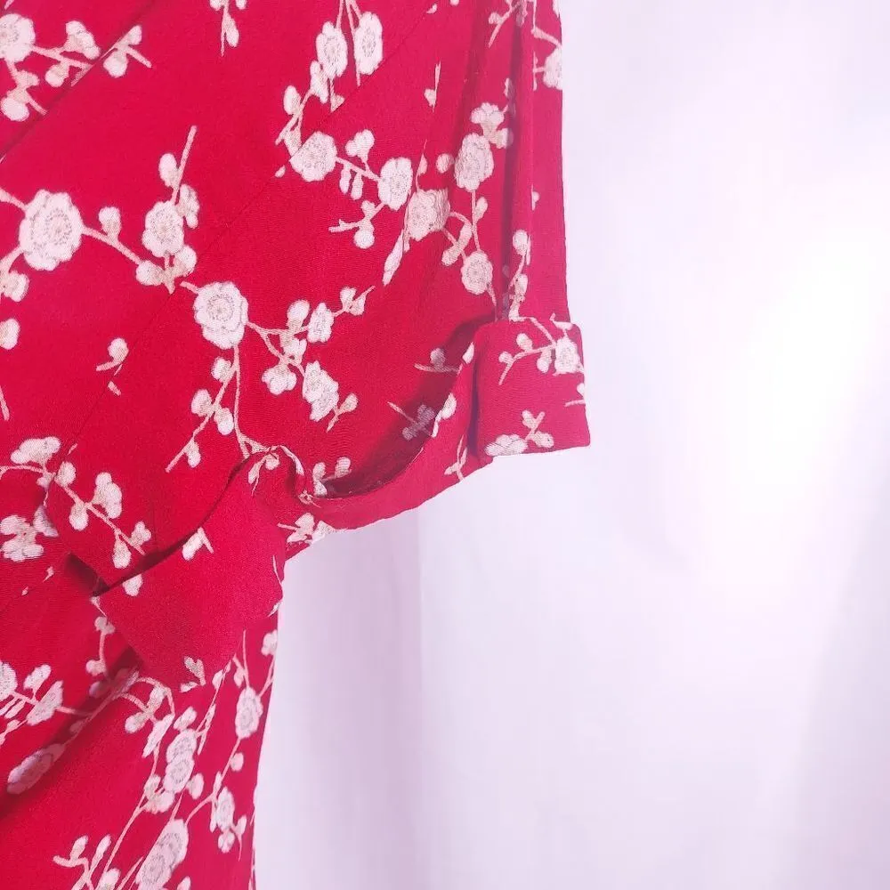 GP & J Baker for H&M Red Floral Tunic Dress Size 8 - Image 4