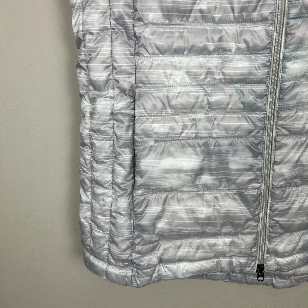 Gerry Puffer Vest Womens Large Gray Full Zip Lightweight Outdoor Stowaway Hood L - Image 5