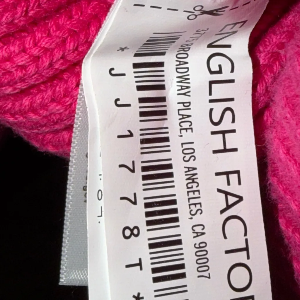 English Factory Vibrant PinkRibbed Cropped Long Sleeve Knit Top Size Small NWT - Image 12