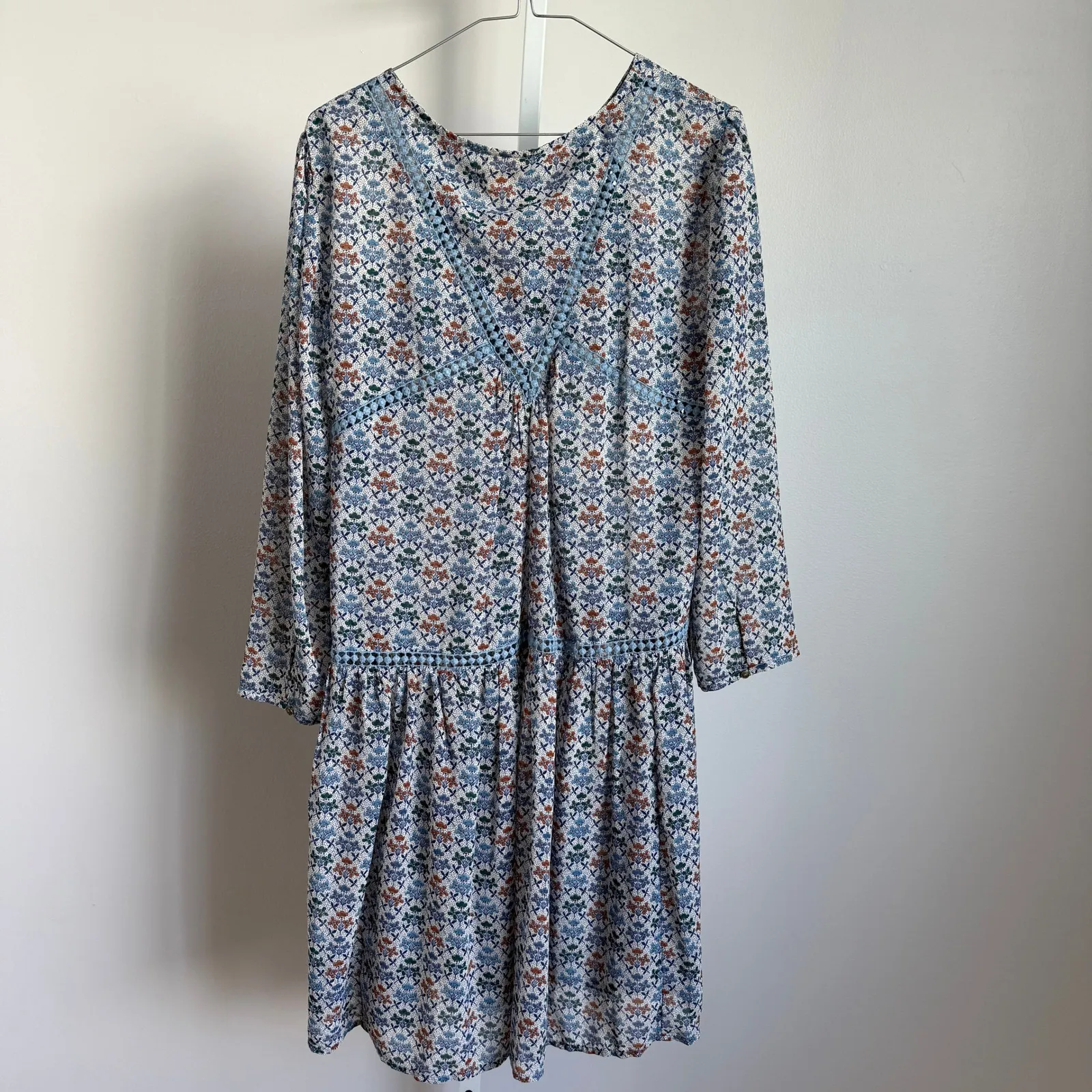 Holding Horses Anthropologie Floral Print Long Sleeve‎ Dress Size 14 - Image 8