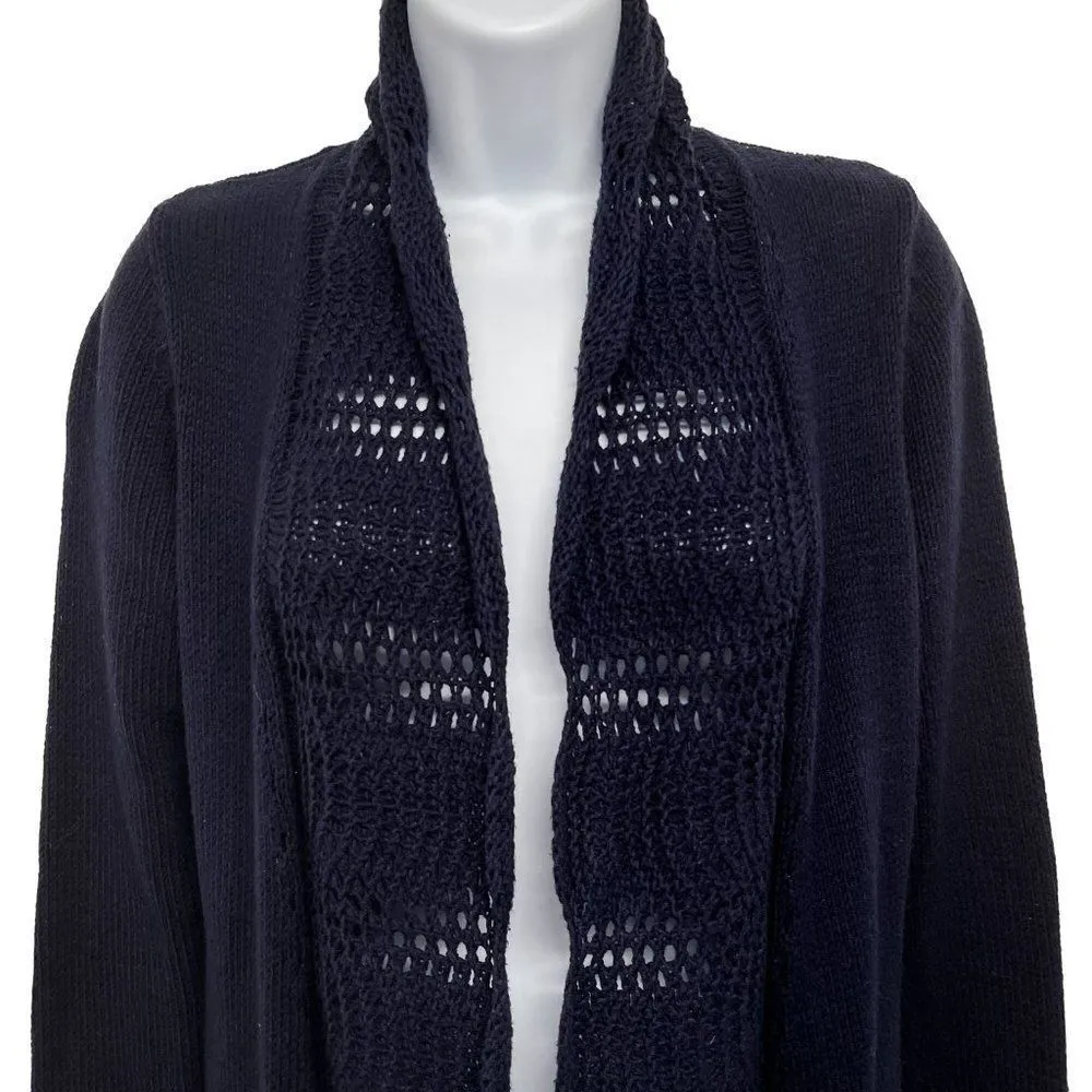 Skies are Blue Crochet Knit Cardigan Sweater Long Sleeve Open Front Pockets - Image 63