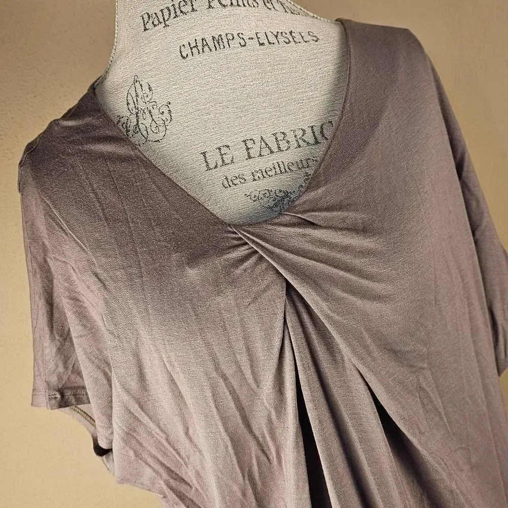 Garnet Hill Womens‎ Gray Twist Front Dolman Sleeve Dress Large - Image 3