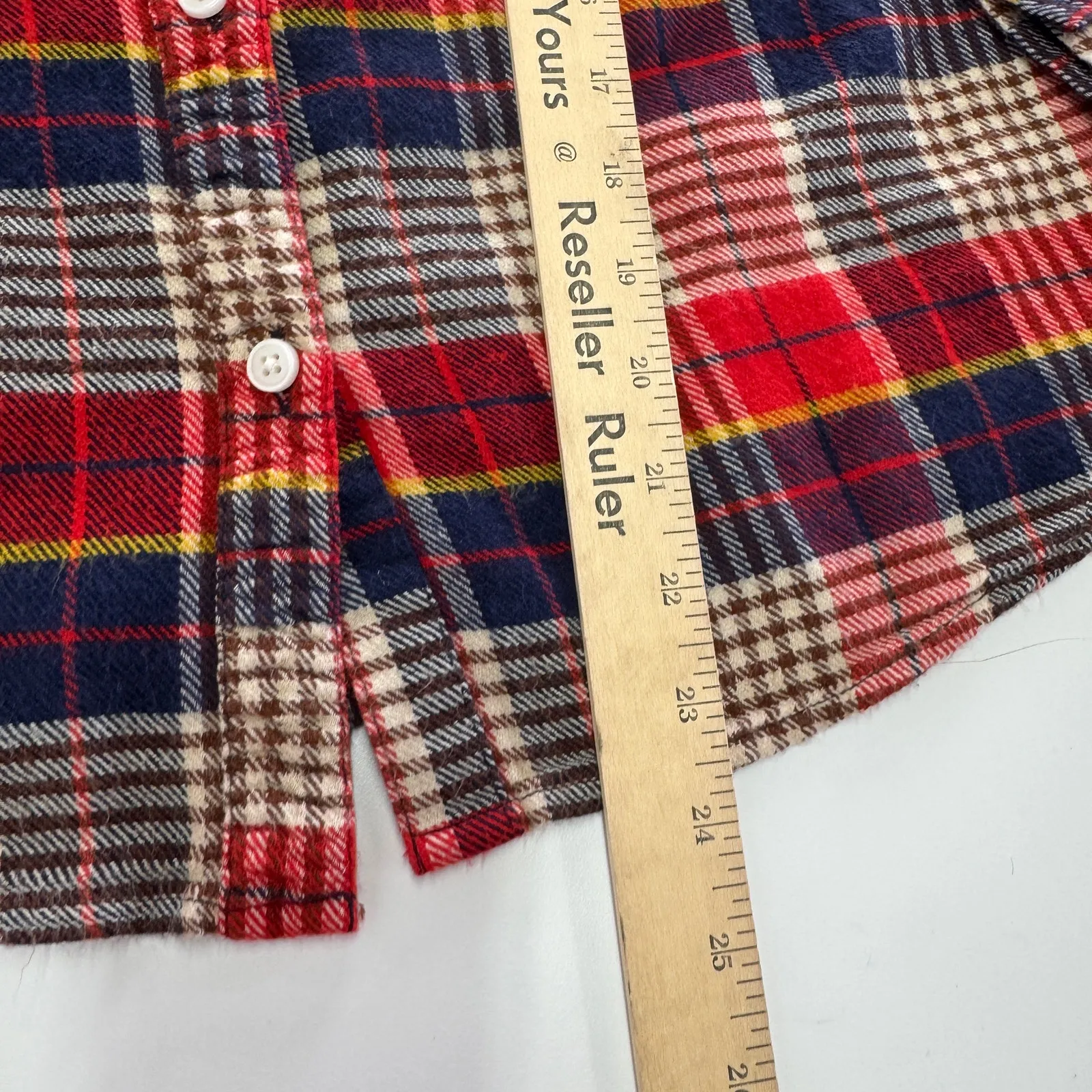 Aerie Top Womens Small Red Plaid Flannel Pajama‎ Button Up Top Soft Cotton Blend - Image 10