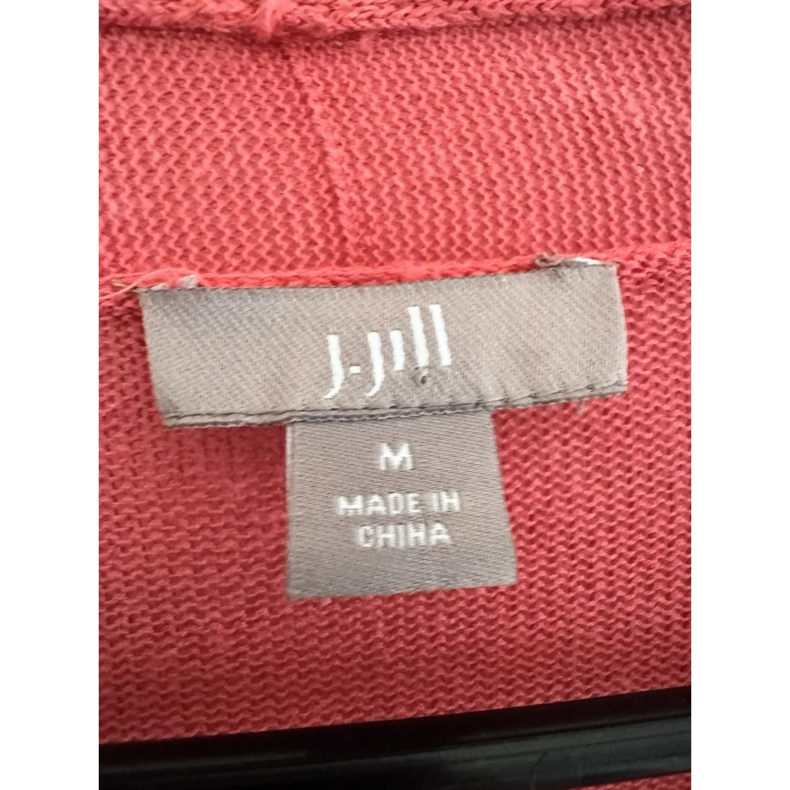 J. Jill Linen Blend V Neck Relaxed Fit Button Front Cardigan Sweater Size Medium Pink - Image 9