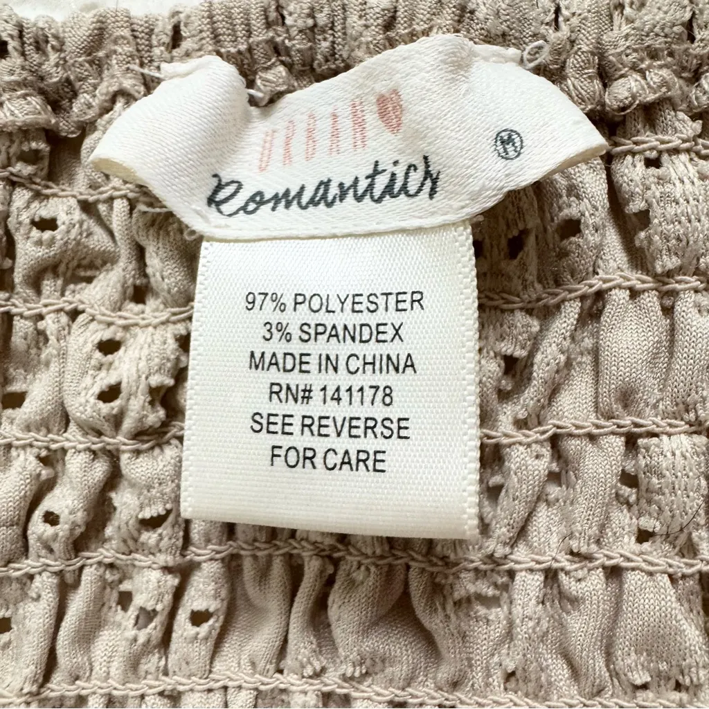 Urban Romantics Babydoll Eyelet Puff Sleeves Top M Ruffle Y2K Cottagecore  NEW - Image 6