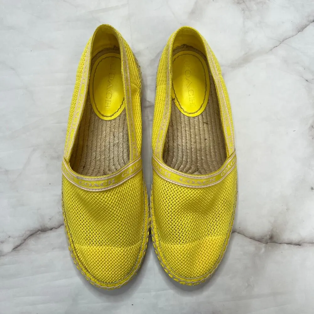 Coach Womens Corrie Espadrille Shoes Slip On Yellow Size 8.5 G4838 - Image 2