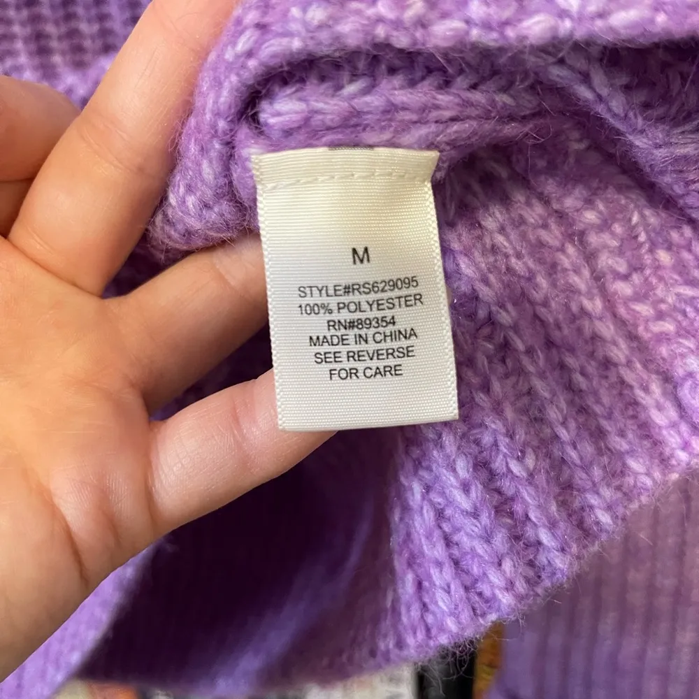 lovely purple turtleneck sweater Size M - Image 2