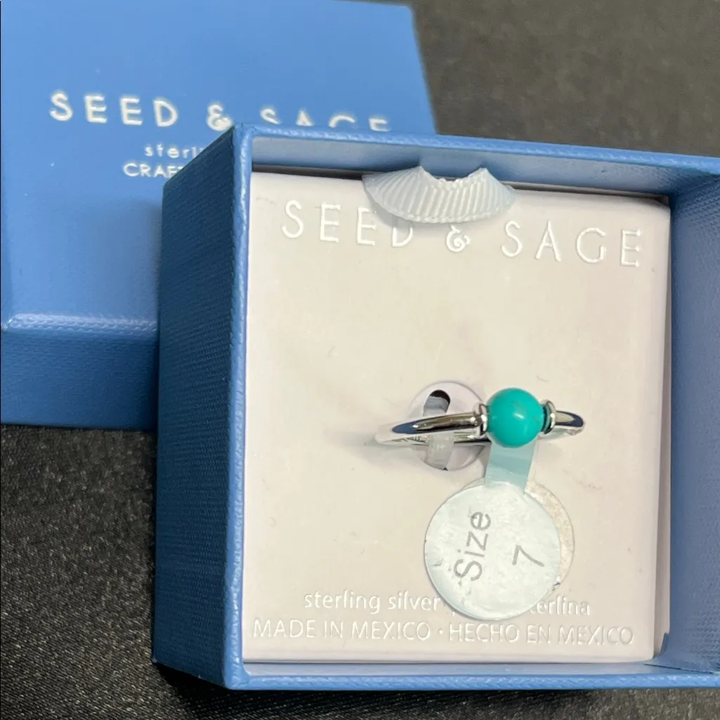 Seed & Sage | Sterling Silver Turquoise | Size 7 Ring Blue - Image 6