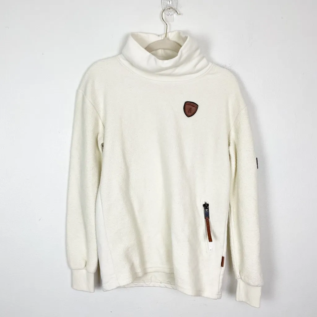 Wanakome Woman's S Cream Kimberly Cowl Neck Long Sleeve Winter Sweatshirt - Image 2