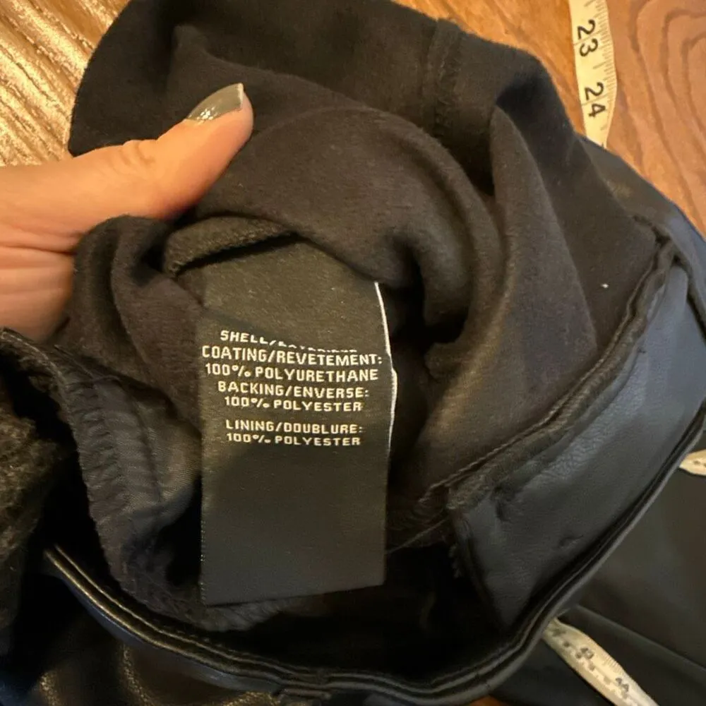 7 For All Mankind black faux leather wide leg crop pants - Image 5