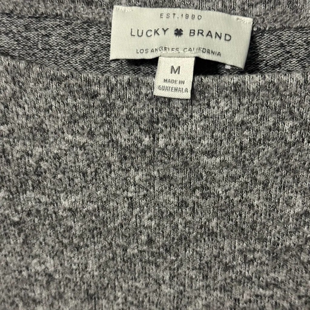 Lucky Brand  Heather Gray Knit Top Size Medium - Image 2