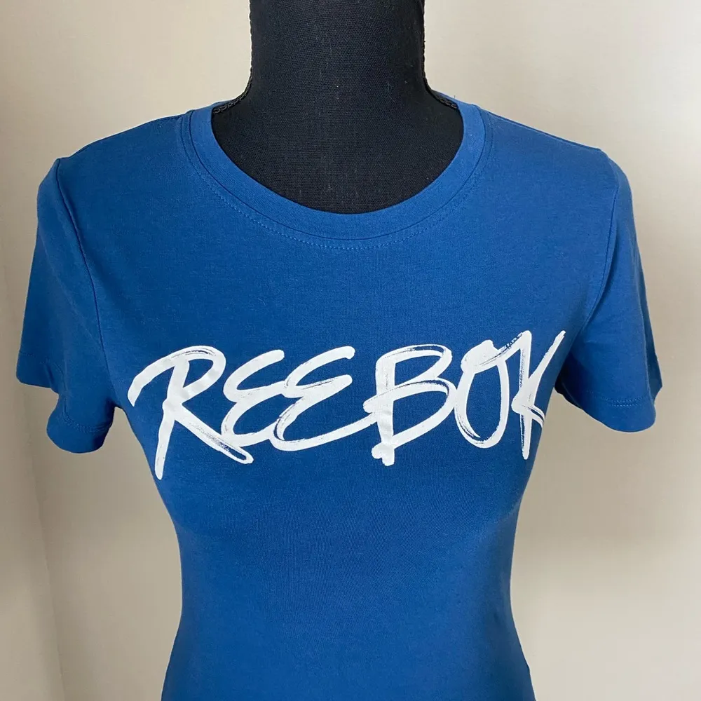 Reebok GS Opp Script Blue T-shirt Size Extra Small - Image 2