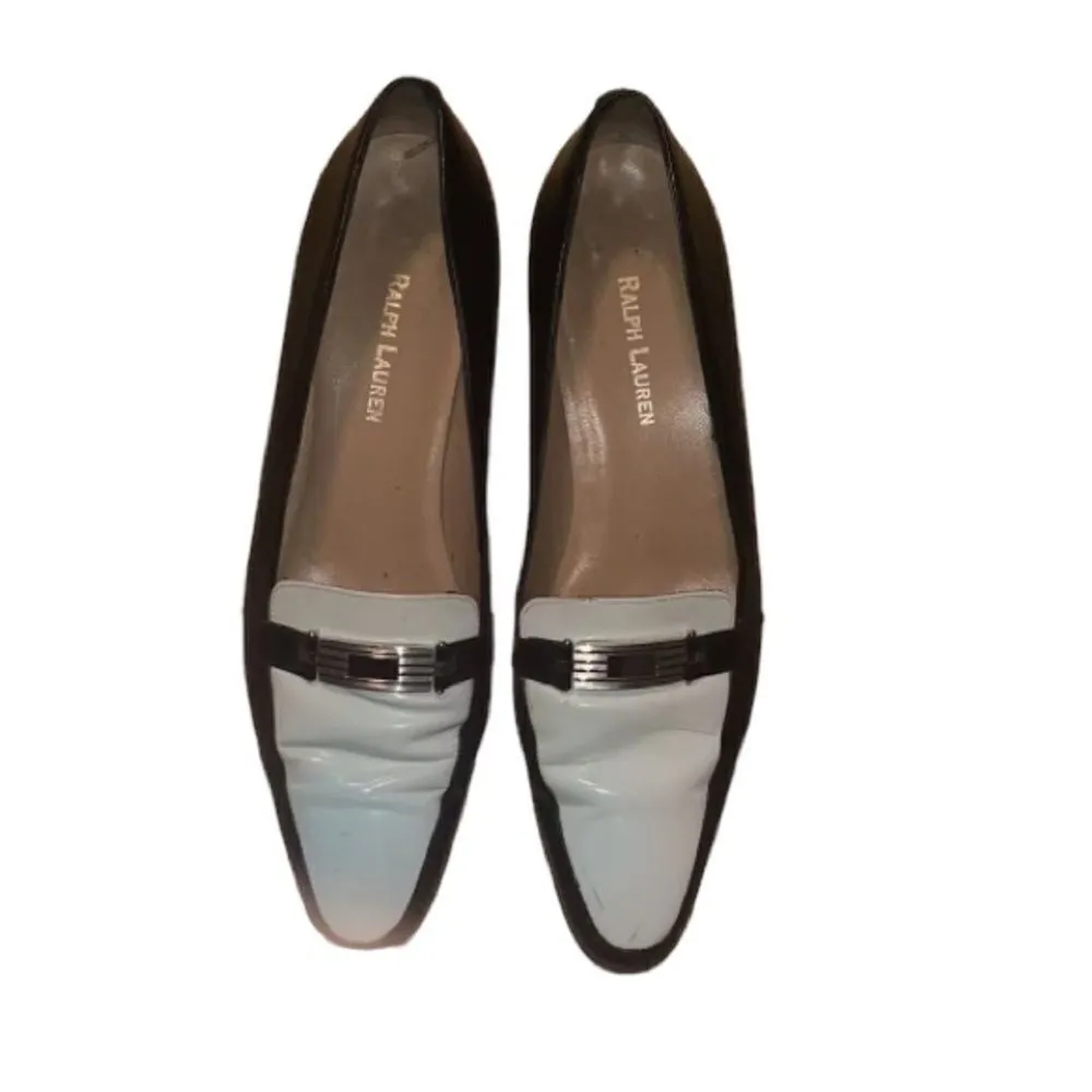 Ralph Lauren Black and White Leather Shoes 8 AA - Image 2