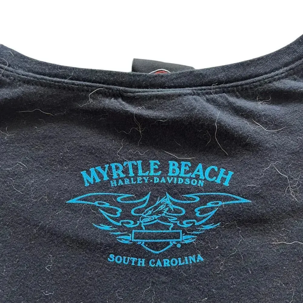 Harley Davidson Women's 2X Black Cruisin The Coast Myrtle Beach 2011 Graphic Tee - Image 6