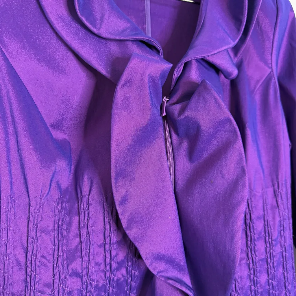 Samuel Dong Purple Ruffle Front Jacket – Women’s Small - Image 5