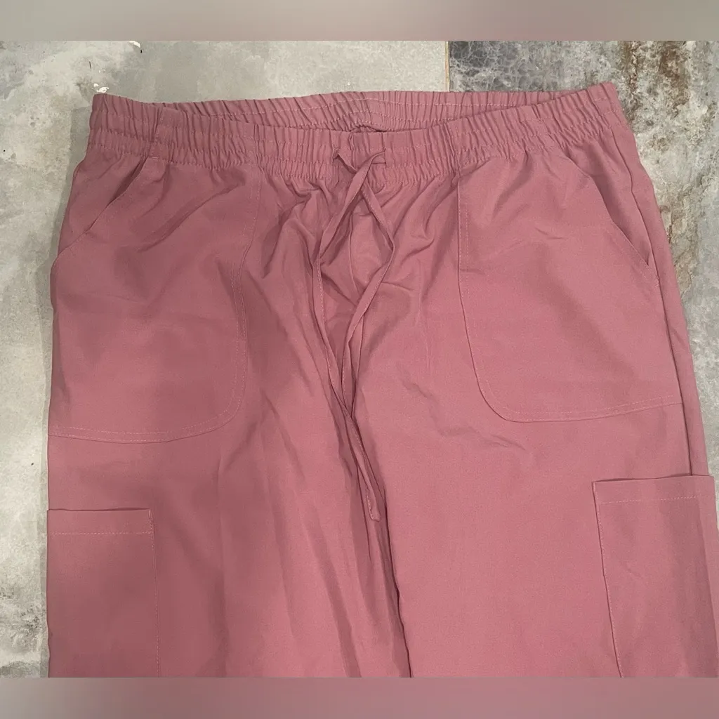 SCRUBAID Performance Pink Cargo Pants with Relaxed Fit and Matte Finish Pink Size XL - Image 5