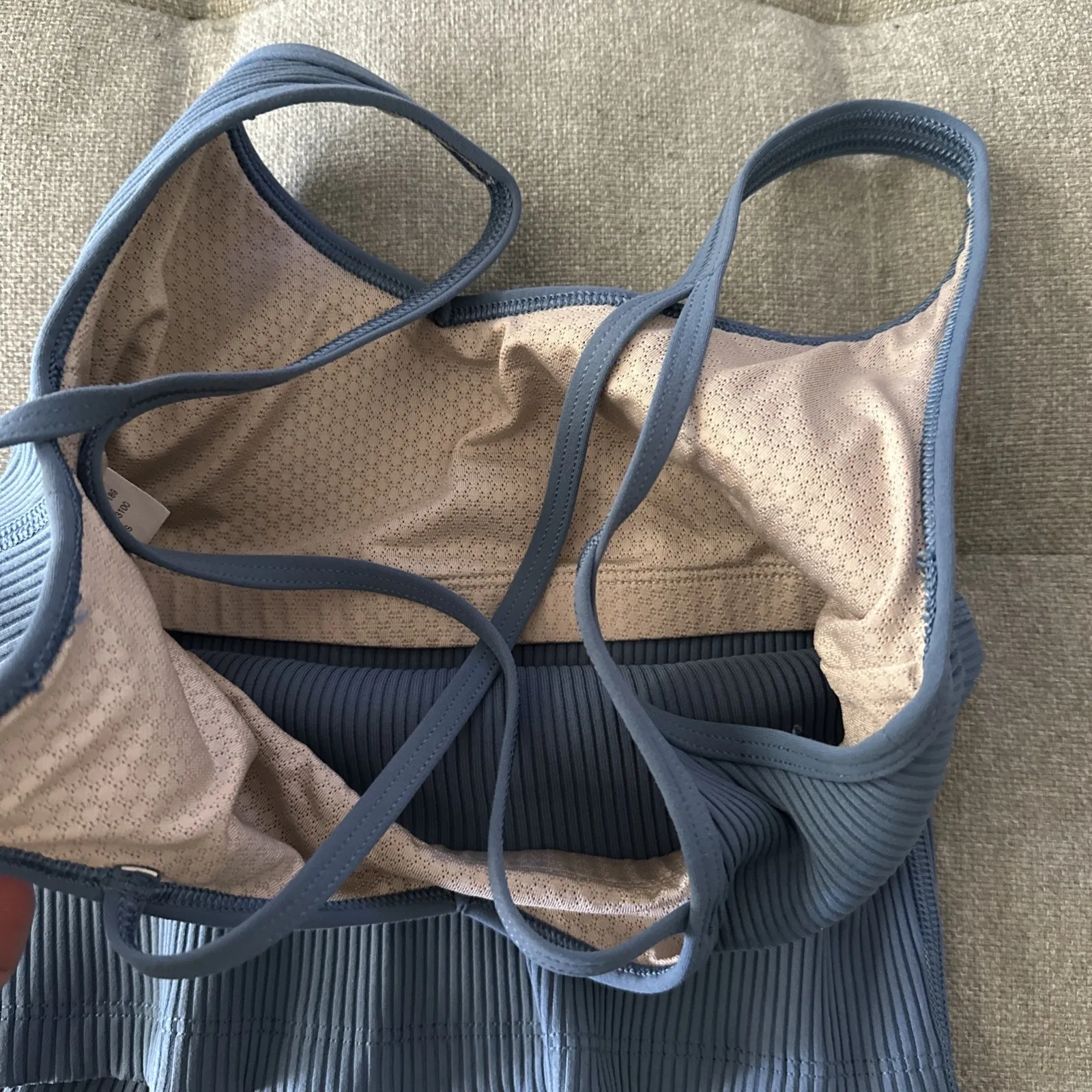 Vuori Rib Crop Athletic Active Sleeveless Tank Top Shirt  Women's XS‎ - Blue - Image 7