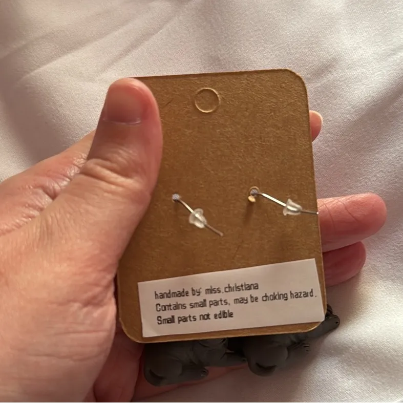 Handmade Pug Dog Earrings Black - Image 2