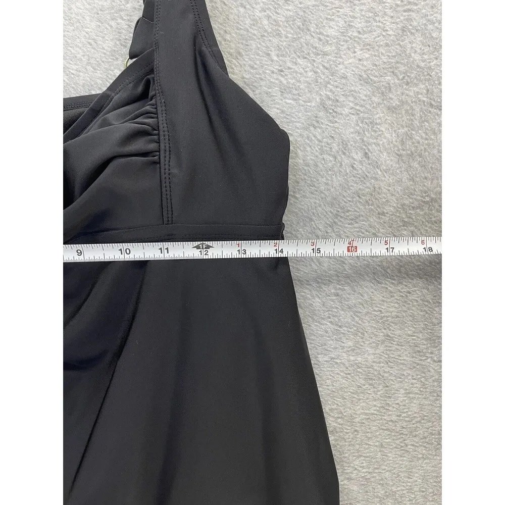 AVA VIV Women's Swimsuit Coverup Solid Black Plus Size 14W Tank Sleeveless - Image 9