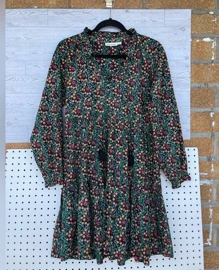 Roller Rabbit Women's Moon Star Print Long Sleeve Dress Tassel XS - Image 1