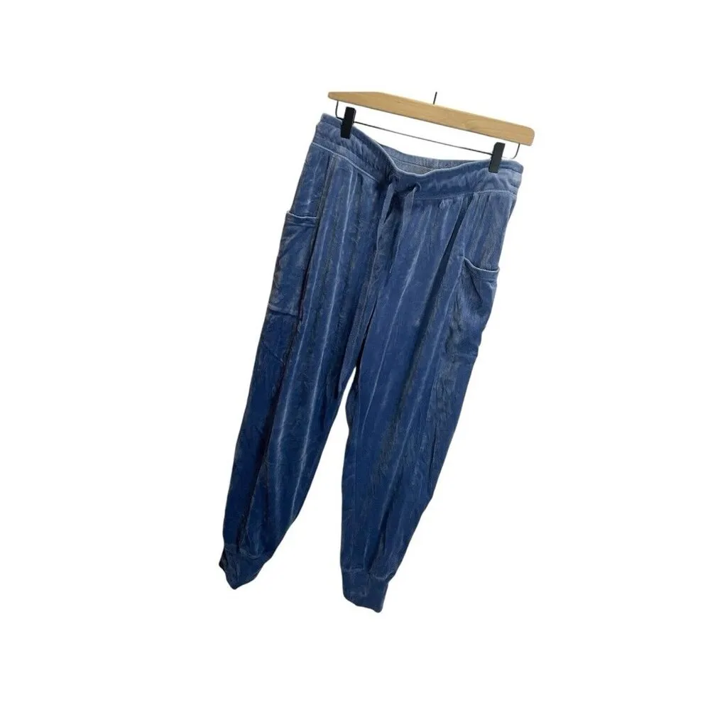 Offline by Aerie Blue Velour Cargo Style Pull on joggers M Casual Loungewear - Image 2
