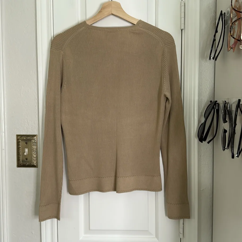 Talbots 100% silk ribbed cardigan - Image 7