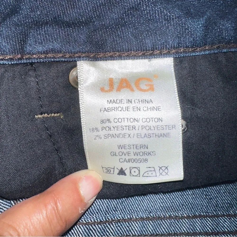 Jag‎ Jeans Women's 8 Blue Mid-Rise Straight Leg Stretch Embroidered Denim - Image 9