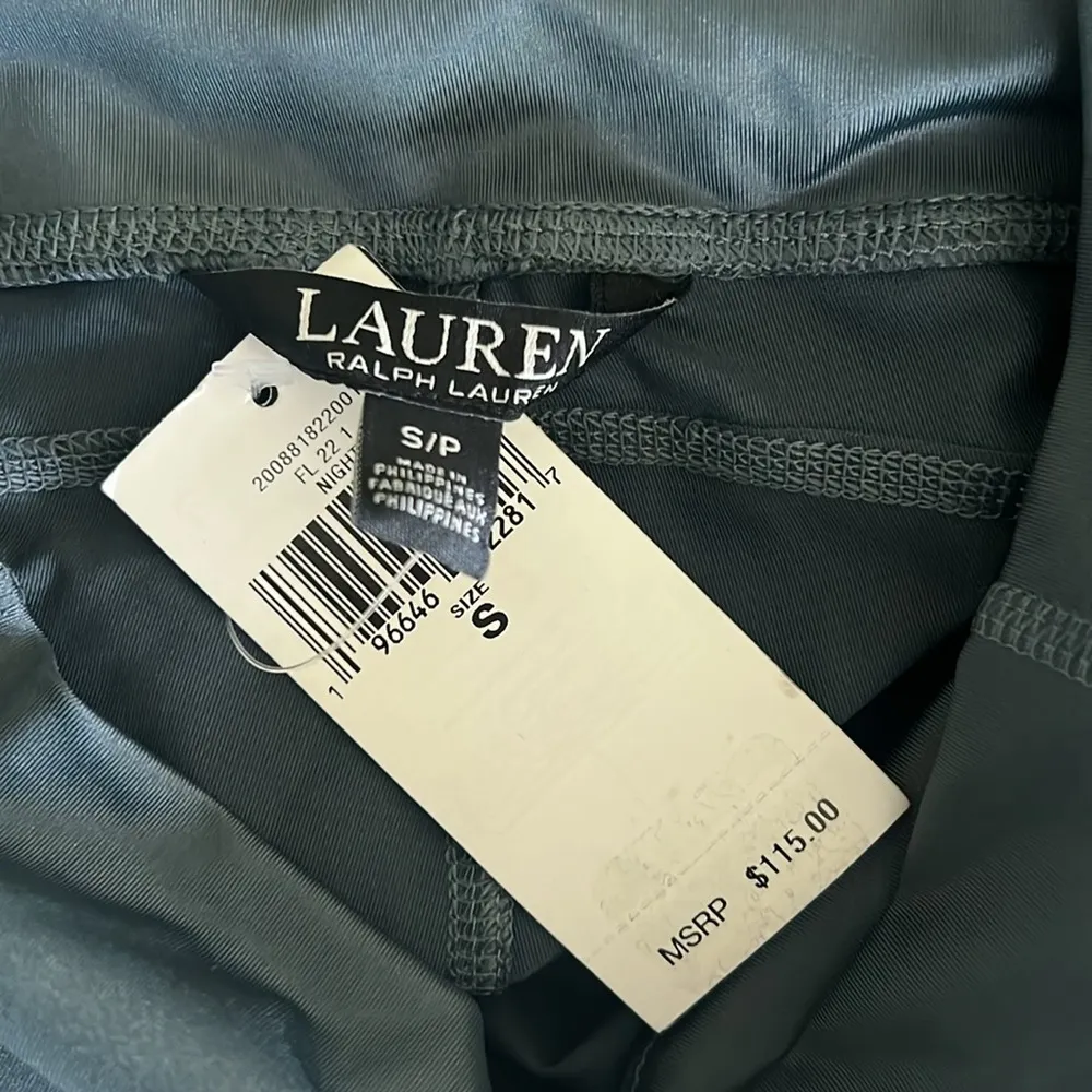 Lauren Ralph Lauren Coated Jersey Leggings, Size S NEW w/Tag $115 Green - Image 10