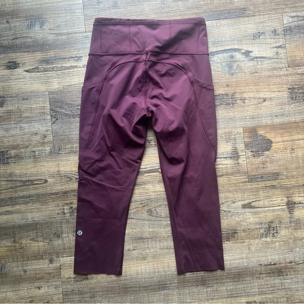 Lululemon Fast Free Crop II *Nulux 19" Dark Adobe Leggings , Size 6 - Image 6