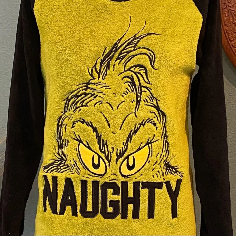 The Grinch Naughty Green Black Sweater XS - Image 2