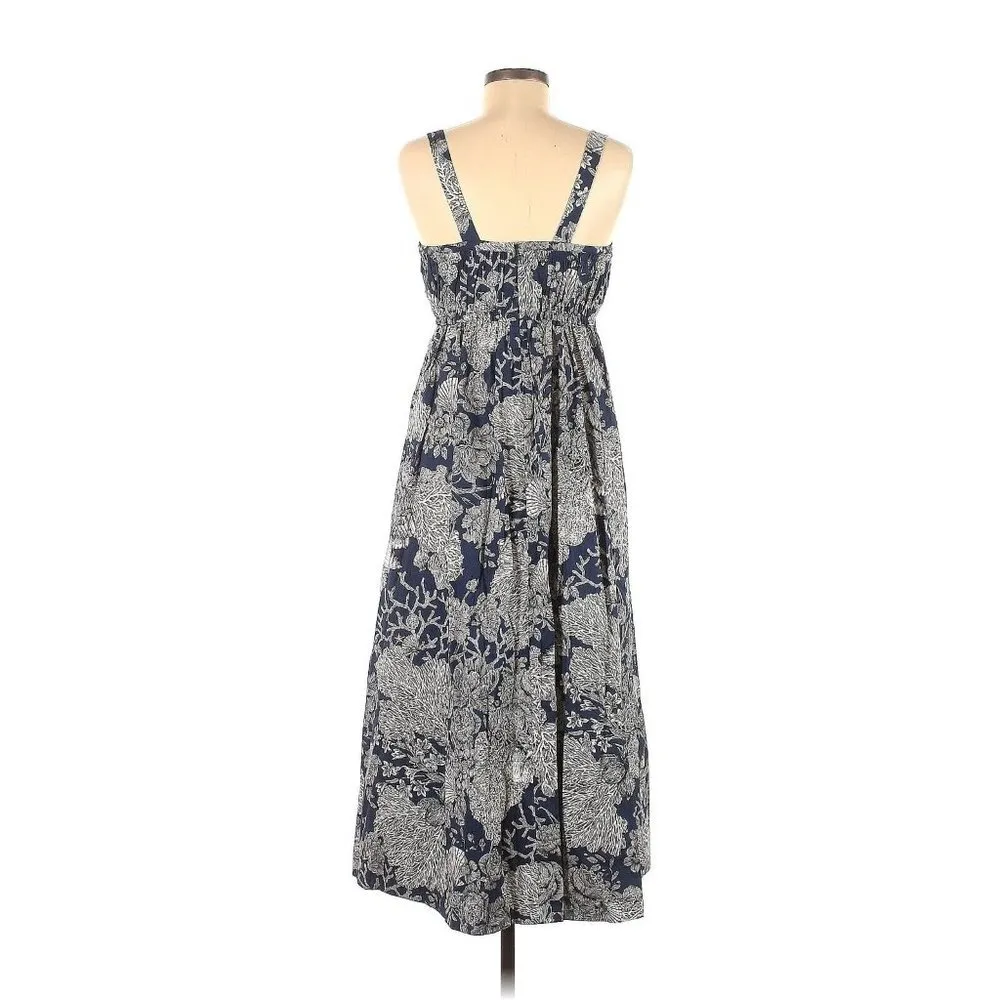 NWT J.Crew Collection Gathered Tank Midi in Navy Ratti® Seashell Print Dress 6 - Image 2