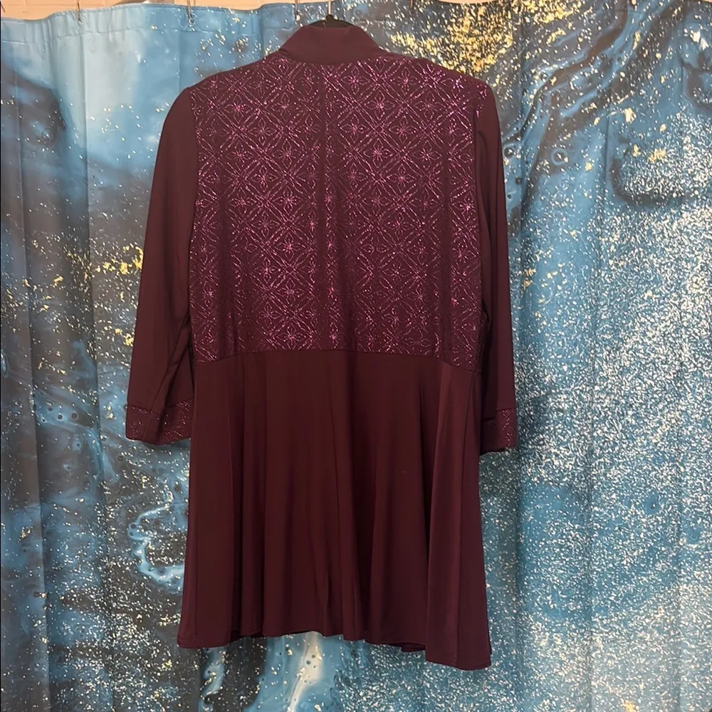 R&M Richards Elegant Purple Cardigan Set (Tank Top with Cardigan) - Image 3