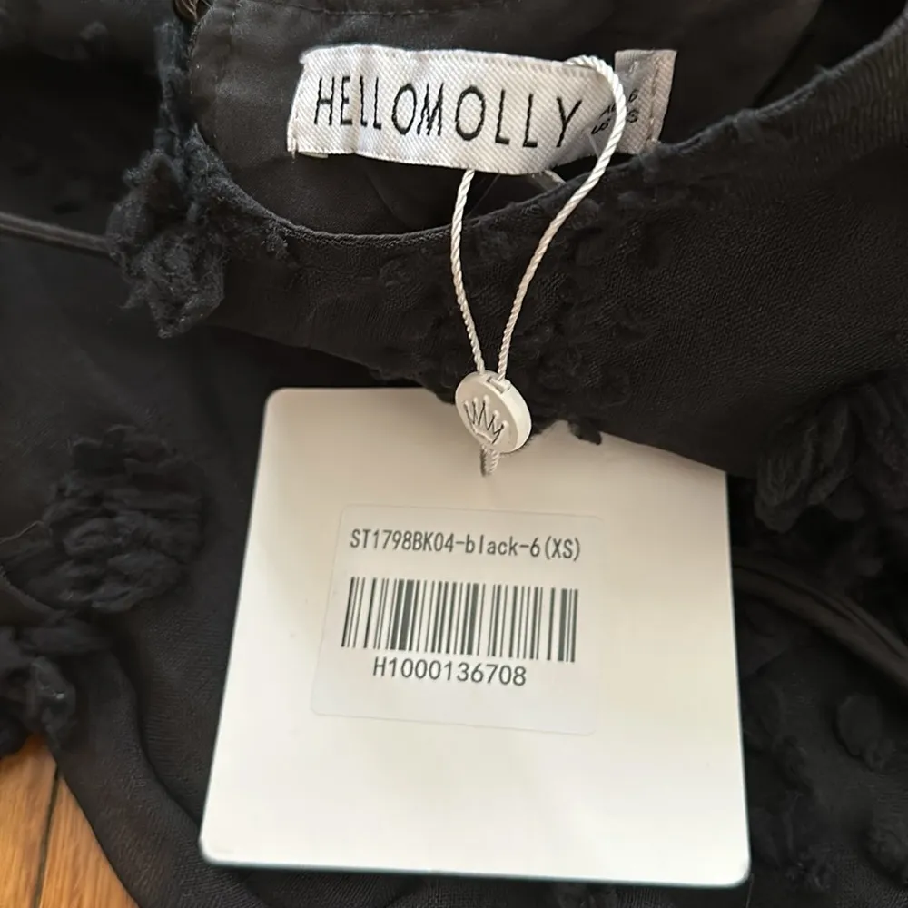 NWT hello Molly finally home dress black XS - AU 6 mini floral appliqué - Image 3