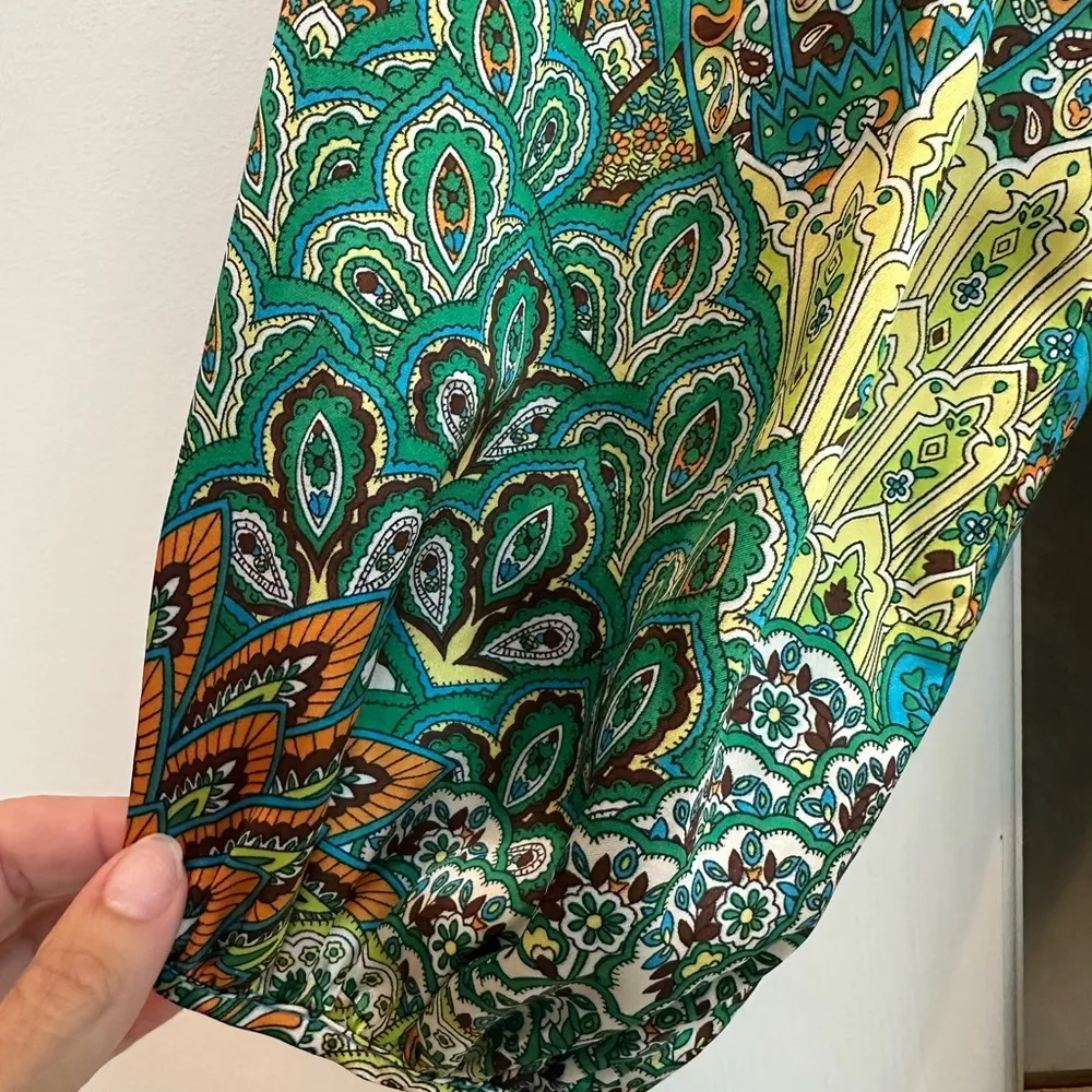 Neiman Marcus Bohemian Paisley Long Sleeve Pullover Blouse Women’s Size Medium M - Image 8