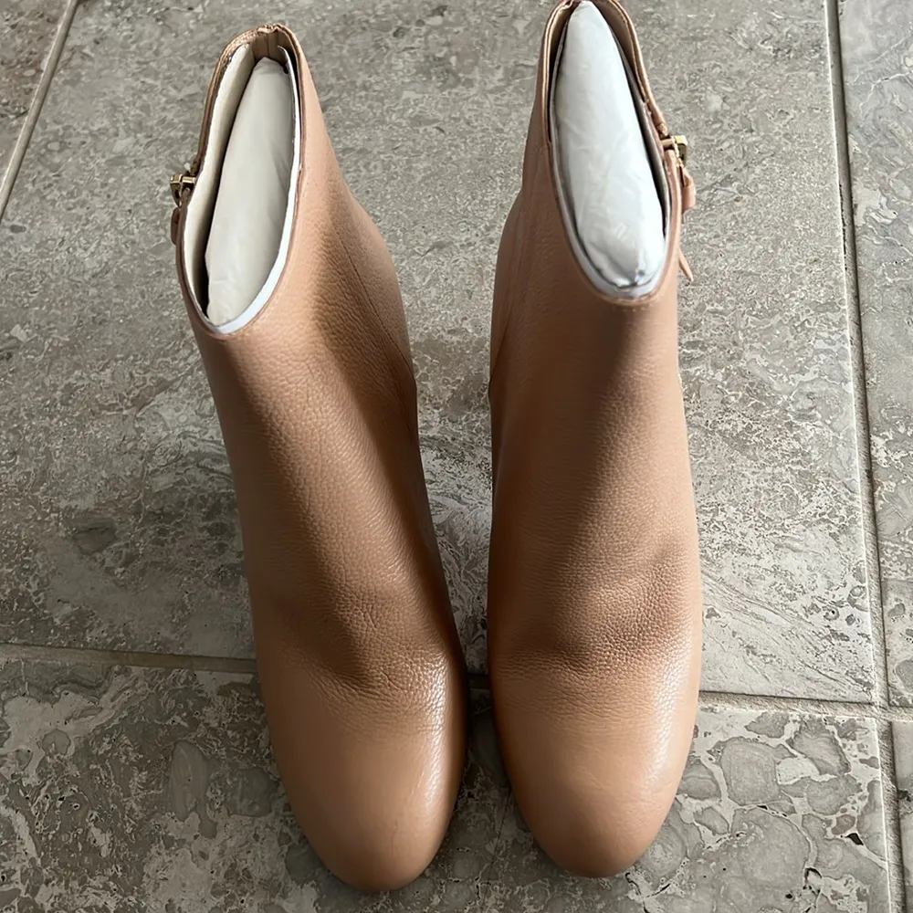 Kate Spade Knott Zip Booties, Light Fawn Pebble Calf Leather Size 11 New in Box - Image 9