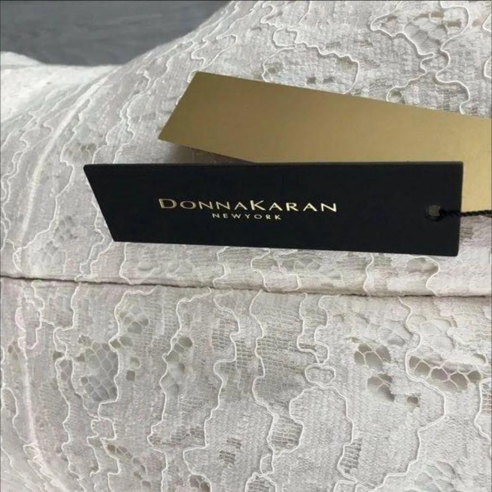 NWT Donna Karan white lace ruffle sleeveless dress size 10 wedding style - Image 4