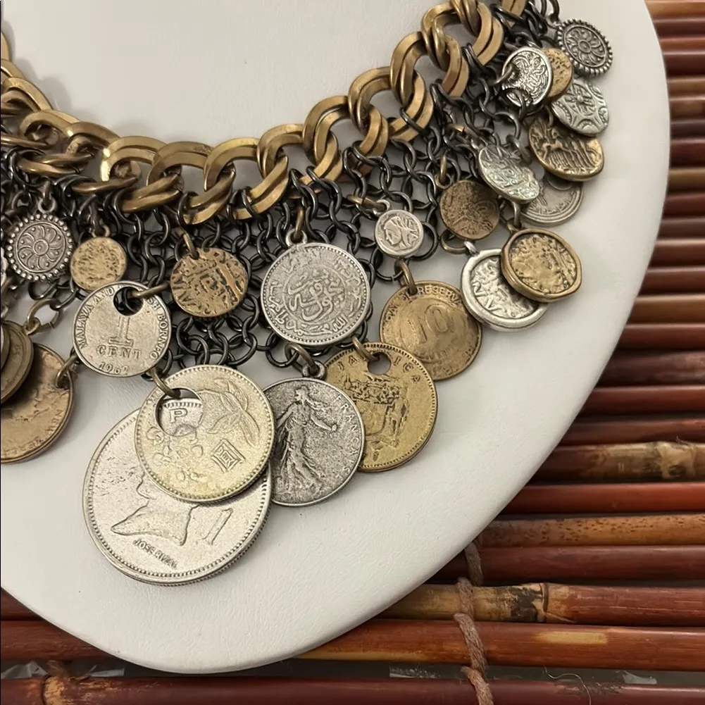 ChicoVintage Coin Charm Necklace in Gold and Silver - Image 2