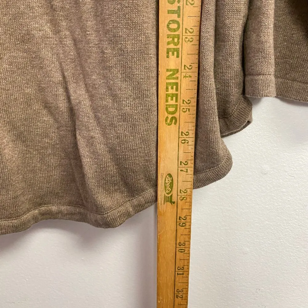 Jeanne Pierre Sweater Womens 3X Brown Distressed Lace Up V Neck Cozy Pullover - Image 6