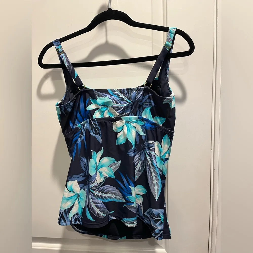 Tropical Floral Swimsuit Blue Size L - Image 2