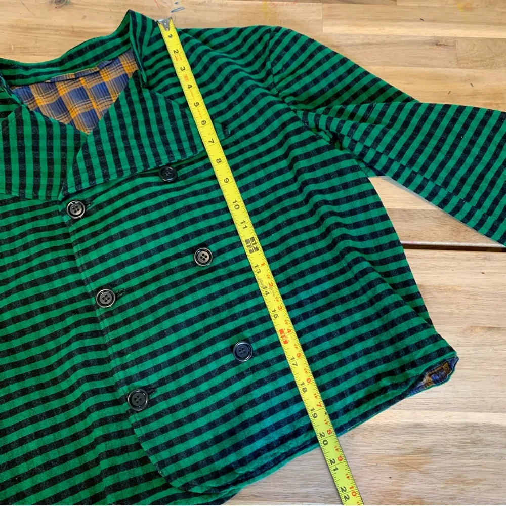 Green & Black Stripe Blazer M (?) Size M - Image 4