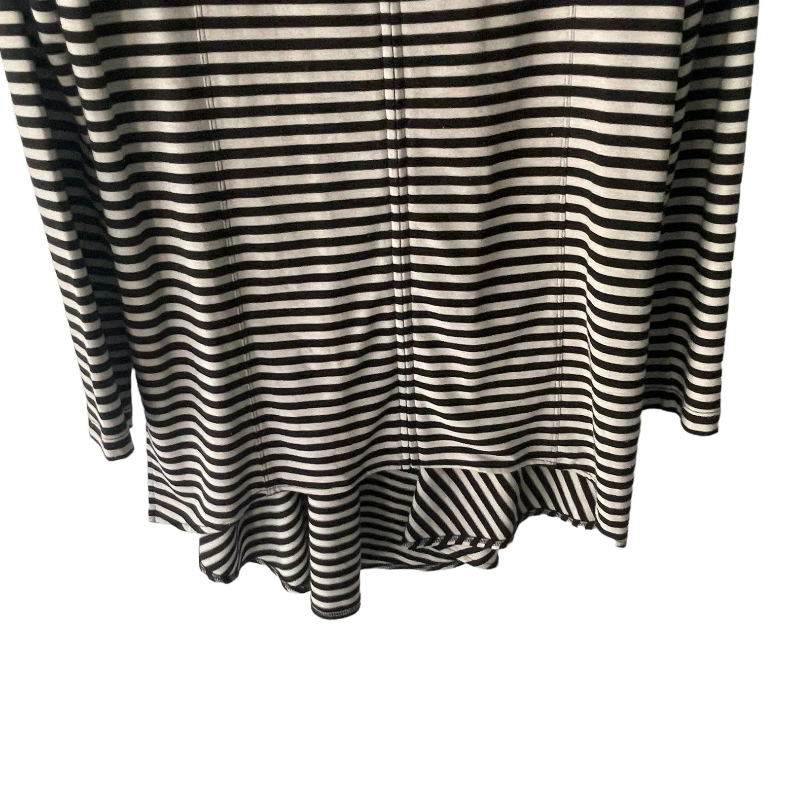 Soft Surroundings Women's Size Small Striped Black Full Zip‎ Sweater - Image 3