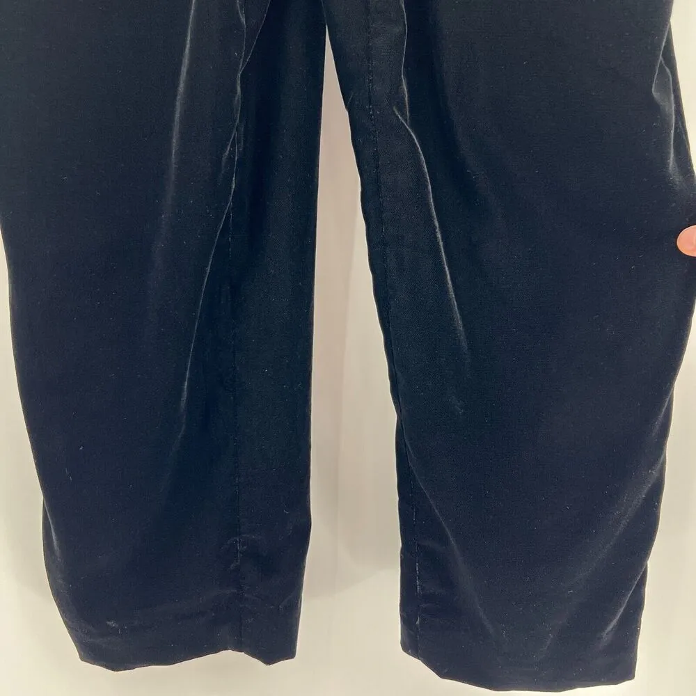 Banana Republic Black Strappy Velvet Jumpsuit V-Neck Straight Leg Women's Size 4 - Image 5