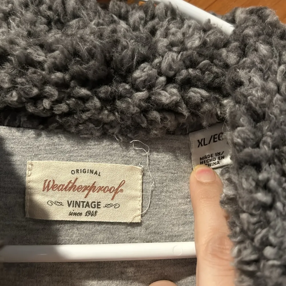 Original weatherproof Sherpa chunky fleece gray quarter zip sweater Size XL - Image 6