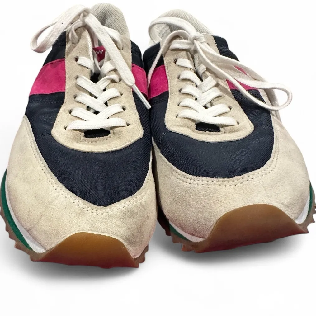JCREW COLORBLOCK NAVY PINK CREAM SUEDE LEATHER SNEAKER TRAINERS SHOES 8.5 - Image 6